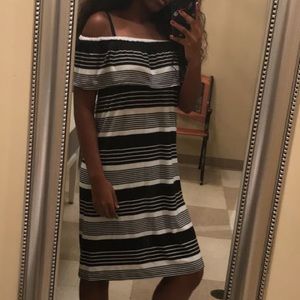 Black and White Striped Dress